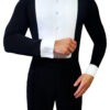 Koszula frakowa męska do tańca towarzyskiego – czarna, pika Marcella
