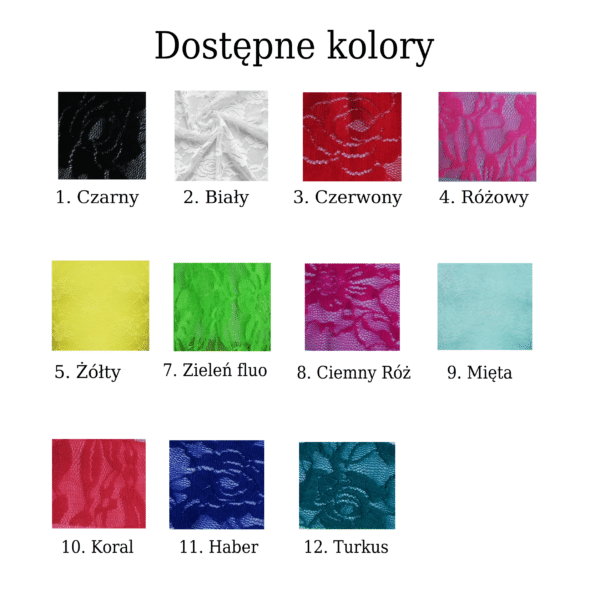Sukienka do tańca towarzyskiego – lycra, koronka, podwójne koło, krynolina