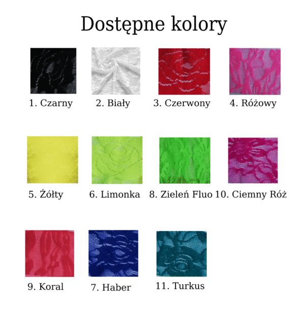 Sukienka do tańca towarzyskiego – lycra, koronka, pojedyncze koło, mereżka
